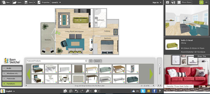 RoomSketcher Virtual Room Designer