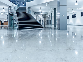 polished concrete in store