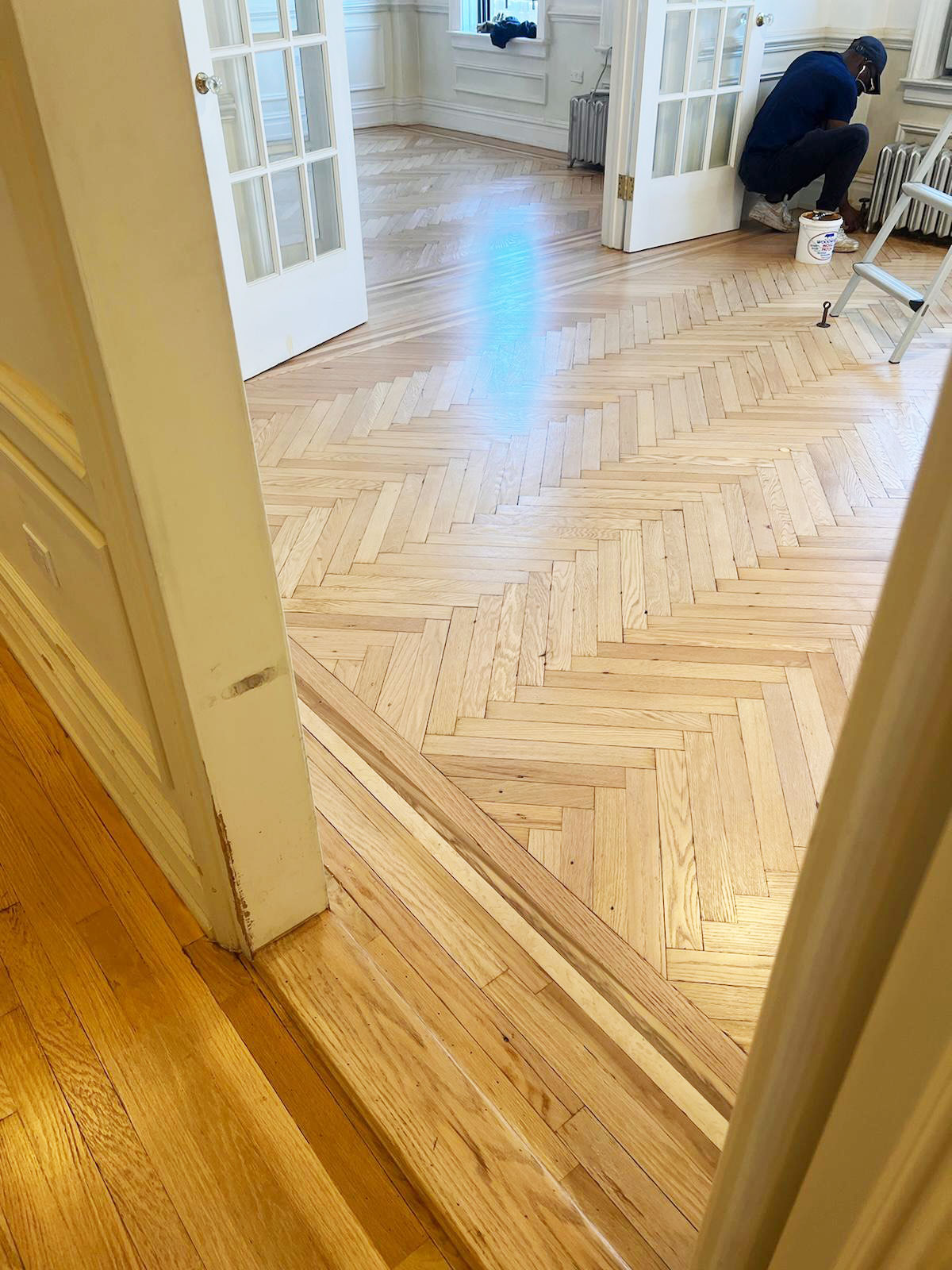 Herringbone wood floor New Lots Brooklyn