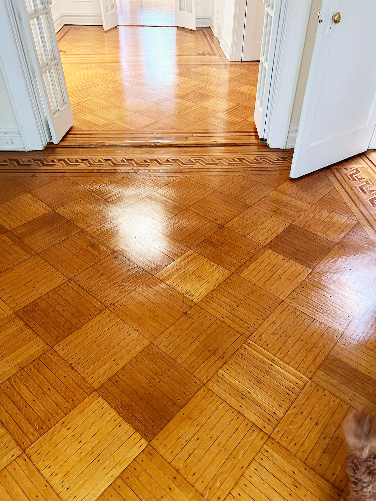 Parquet hardwood floor refinishing — Freeport, Nassau